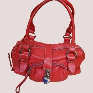 Giudit Italian Leather Red Evening Bag w/ Heart ♥️